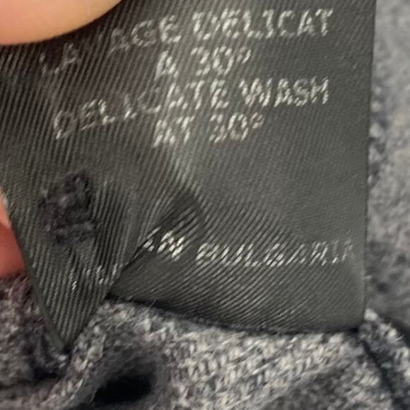 Isabel Marant Etoile Dules Ruffled Shirt Twill Mockneck Cotton Plaid Gray 12 - Picture 9 of 9